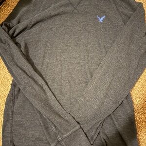 American Eagle Outfitters Navy Blue Long Sleeve Tee with Blue Emblem